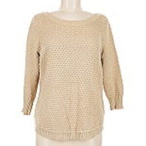 Fever Brand Ladies' Pullover Sweater - Cream/Brown - Medium